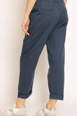 Pantalone LOLA elastico dietro cotone elasticizzato blu