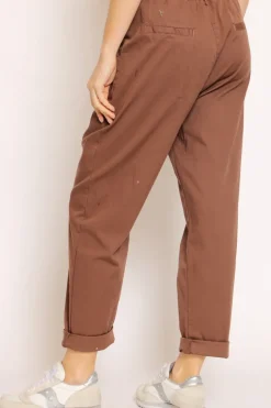Pantalone LOLA elastico dietro cotone elasticizzato moro