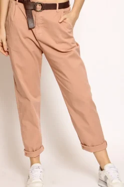 Pantalone LOLA elastico dietro cotone elasticizzato rosa