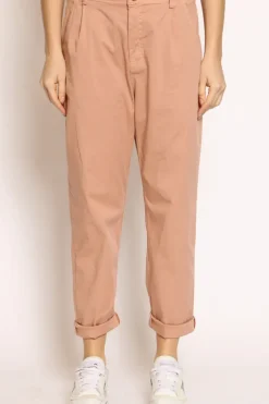 Pantalone LOLA elastico dietro cotone elasticizzato rosa