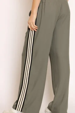 Pantalone LORIS tessuto fluido banda militare