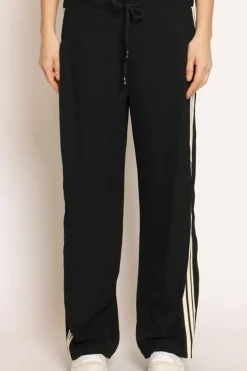 Pantalone LORIS tessuto fluido banda nero