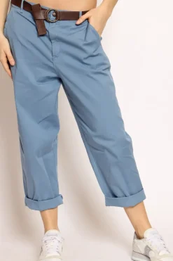 Pantalone LORY baggy cotone avio