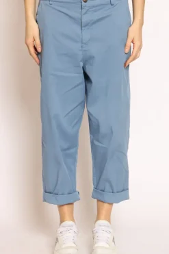 Pantalone LORY baggy cotone avio