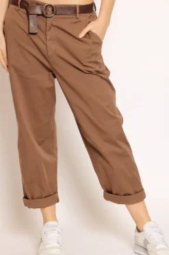 Pantalone LORY baggy cotone tabacco