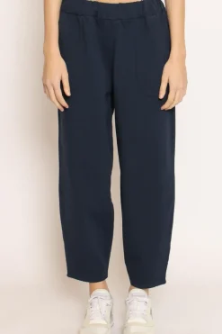 Pantalone mom fit felpa light blu