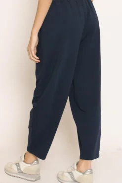 Pantalone mom fit felpa light blu