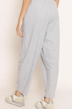 Pantalone mom fit felpa light grigio melange