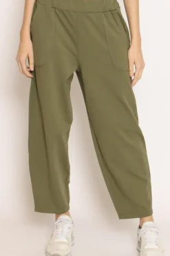 Pantalone mom fit felpa light militare