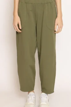 Pantalone mom fit felpa light militare