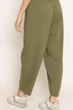 Pantalone mom fit felpa light militare