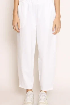 Pantalone mom fit felpa light bianco