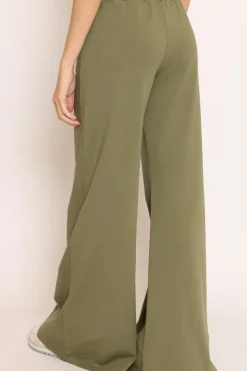 Pantalone palazzo felpa light militare