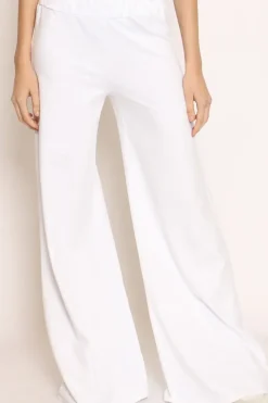Pantalone palazzo felpa light bianco