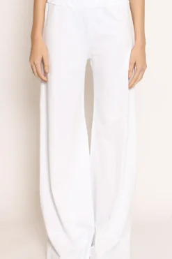 Pantalone palazzo felpa light bianco