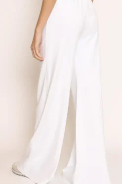Pantalone palazzo felpa light bianco
