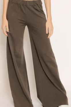 Pantalone palazzo felpa light moro