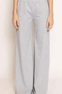 Pantalone palazzo felpa light grigio melange