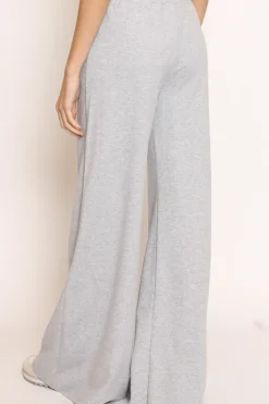 Pantalone palazzo felpa light grigio melange