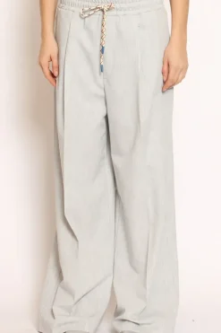 Pantalone palazzo pinces con laccio perla