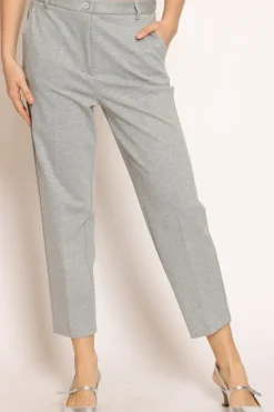 Pantalone punto milano elastico dietro grigio