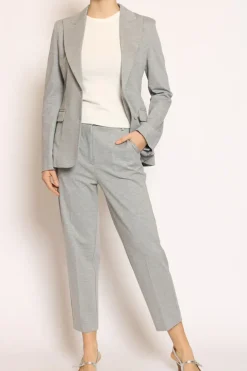 Pantalone punto milano elastico dietro grigio