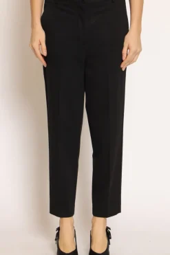 Pantalone punto milano elastico dietro nero