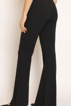 Pantalone zampetta tessuto elasticizzato nero