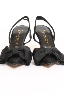Slingback con fiocco nero