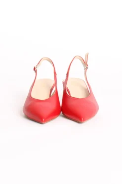 Slingback nappa rosso