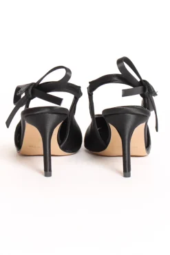Slingback punta raso nero