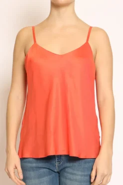 Top bretella corallo