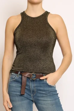 Top vogatore lurex nero
