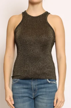 Top vogatore lurex nero