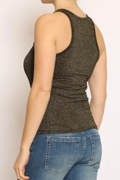 Top vogatore lurex nero