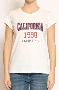 T-shirt CALIFORNIA bianco/blu