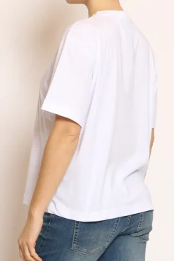 T-shirt catena collo bianco