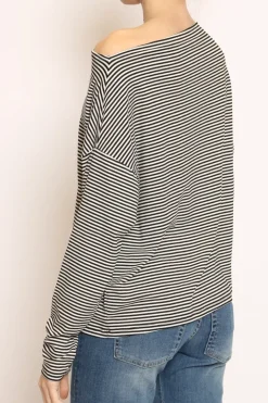 T-shirt CLOE righe in jersey bianco/nero