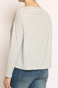 T-shirt CLOE righe in jersey grigio/bianco