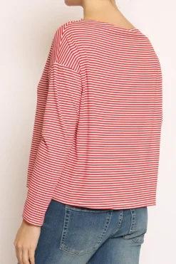 T-shirt CLOE righe in jerseyrosso/bianco