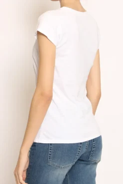 T-shirt 100% cotone mezza manica bianco