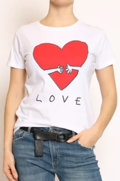 T-shirt cuore love bianco