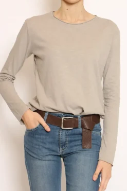 T-shirt girocollo taupe