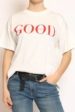 T-shirt GOOD bianco/rosso