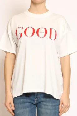 T-shirt GOOD bianco/rosso