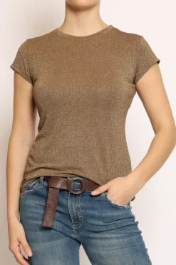 T-shirt lurex bronzo
