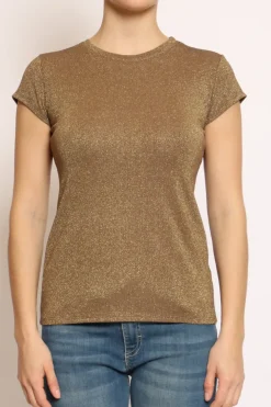 T-shirt lurex bronzo