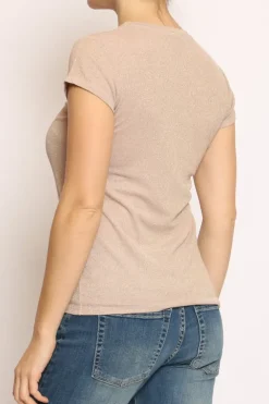 T-shirt lurex cipria