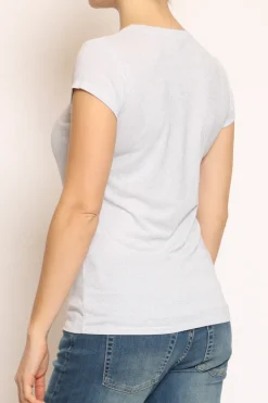 T-shirt lurex platino