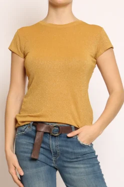 T-shirt lurex senape